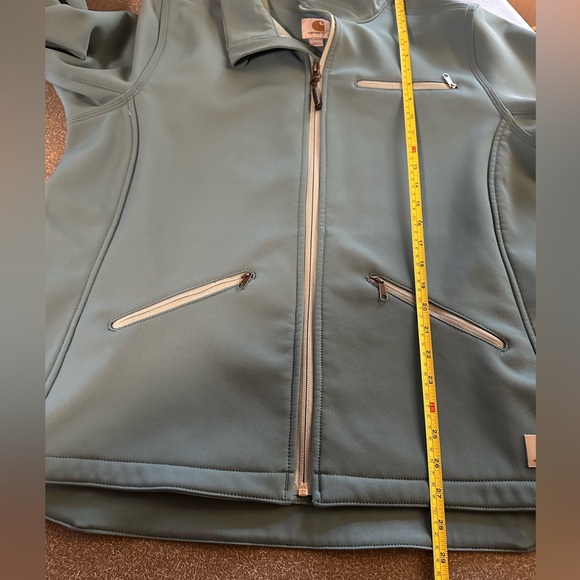 Carhartt Women’s XL Fleece-Lined Softshell Zip Jacket Teal Outdoor Workwear - Picture 8 of 9